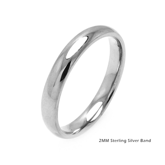 Jewelry - 3mm Sterling Silver plain Wedding Band size 5